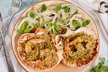 Crevettes gratinées