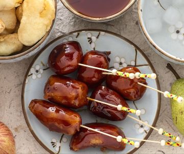 Fruits frits caramélisés