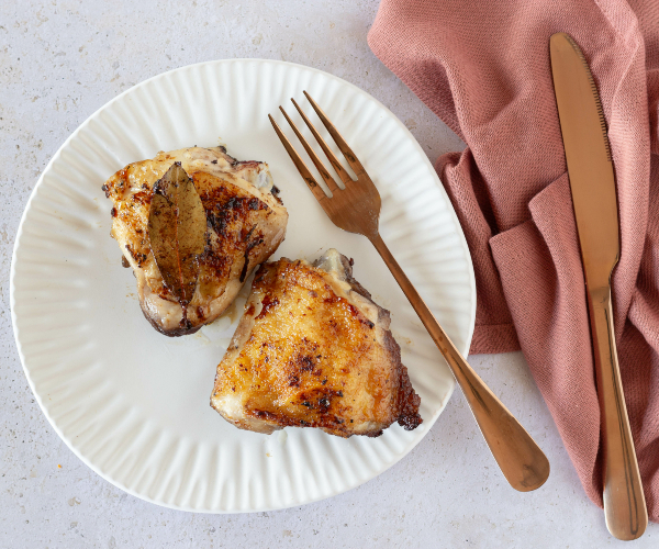 Hauts de cuisse de poulet poêlés
