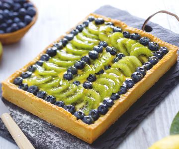 Tarte aux kiwis et aux myrtilles