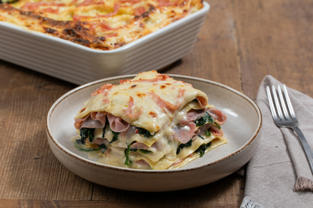 Lasagnes au jambon et aux épinards
