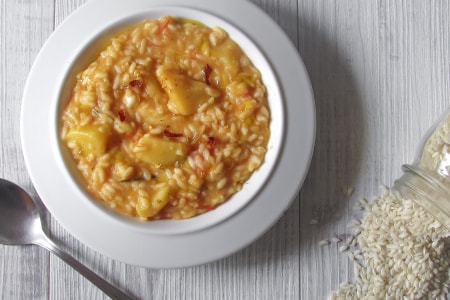 Riz avec pommes de terre et scamorza