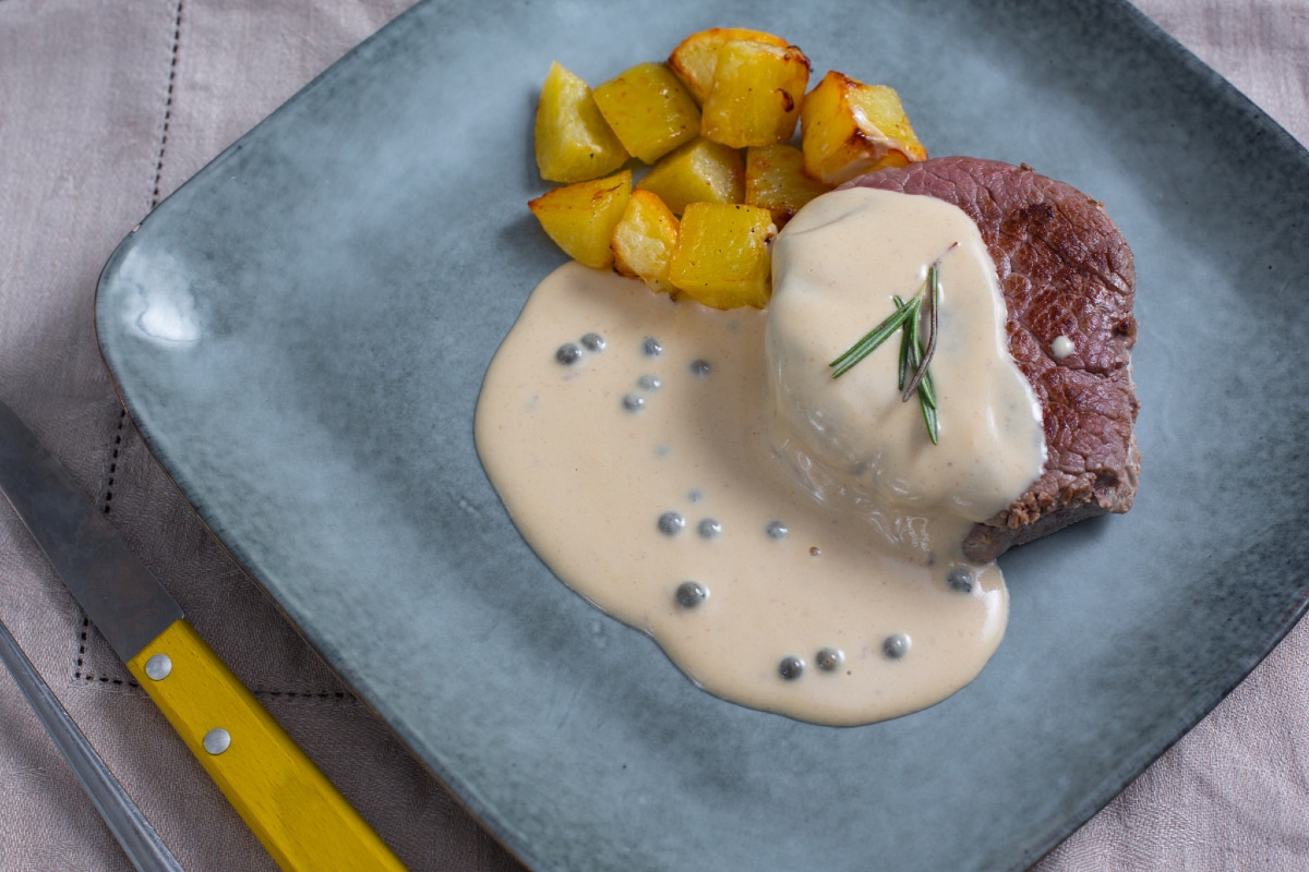 Filet de bœuf au poivre vert sans beurre