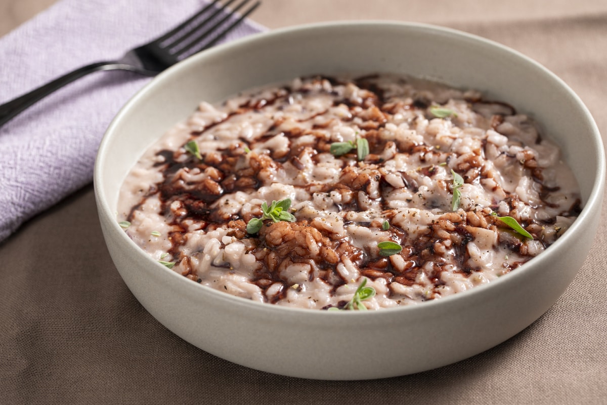 Risotto à la chicorée rouge et taleggio
