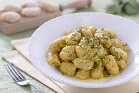 Gnocchetti au jambon et safran