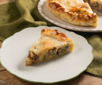 Tarte salée pommes de terre et saucisse