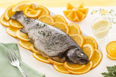 Truite saumonée à l'orange