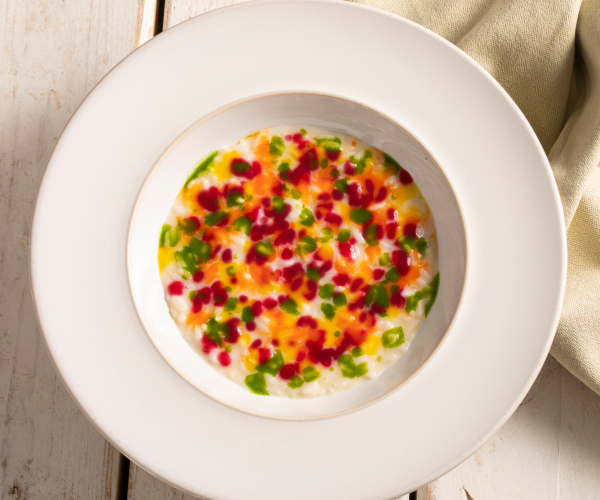 Risotto crémeux à la caponata sicilienne