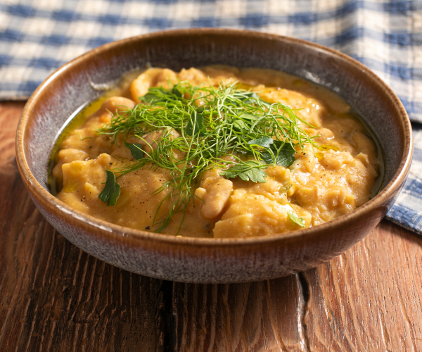 Soupe crémeuse de haricots cannellini aux maltagliati