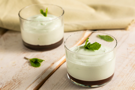 Mousse cacao et menthe