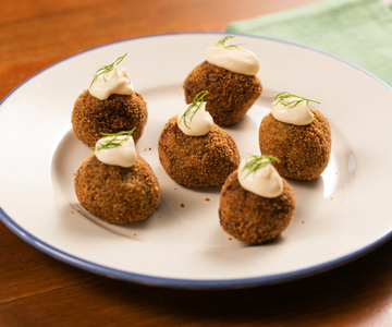 Boulettes d'agretti, asperges et courgettes