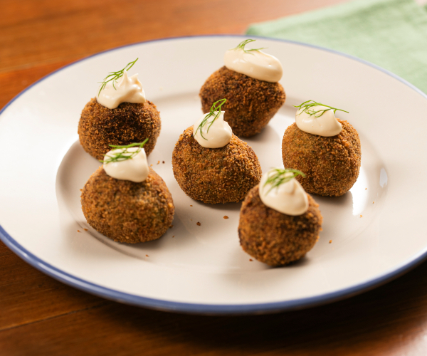 Boulettes d'agretti, asperges et courgettes