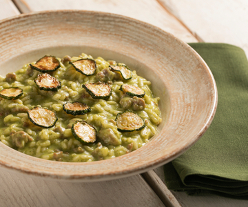 Risotto courgettes et saucisse