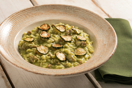 Risotto courgettes et saucisse