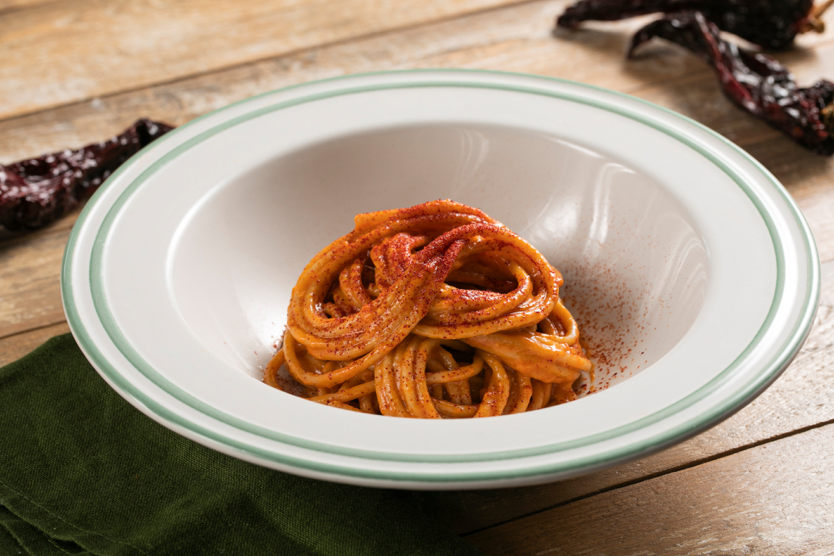 Spaghetti aux poivrons variés