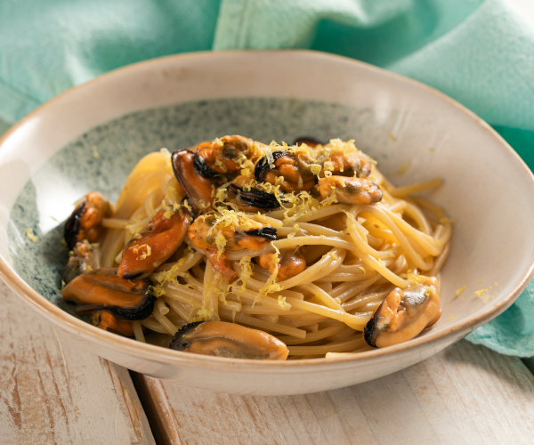 Spaghettis aux moules en blanc