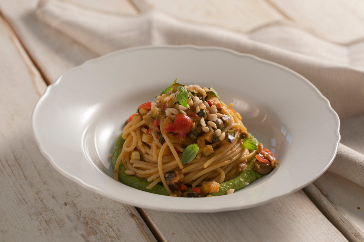 Spaghetti à la caponata d'été