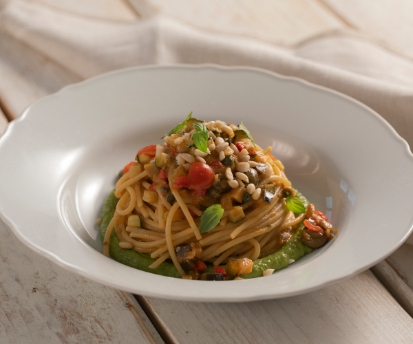 Spaghetti à la caponata d'été