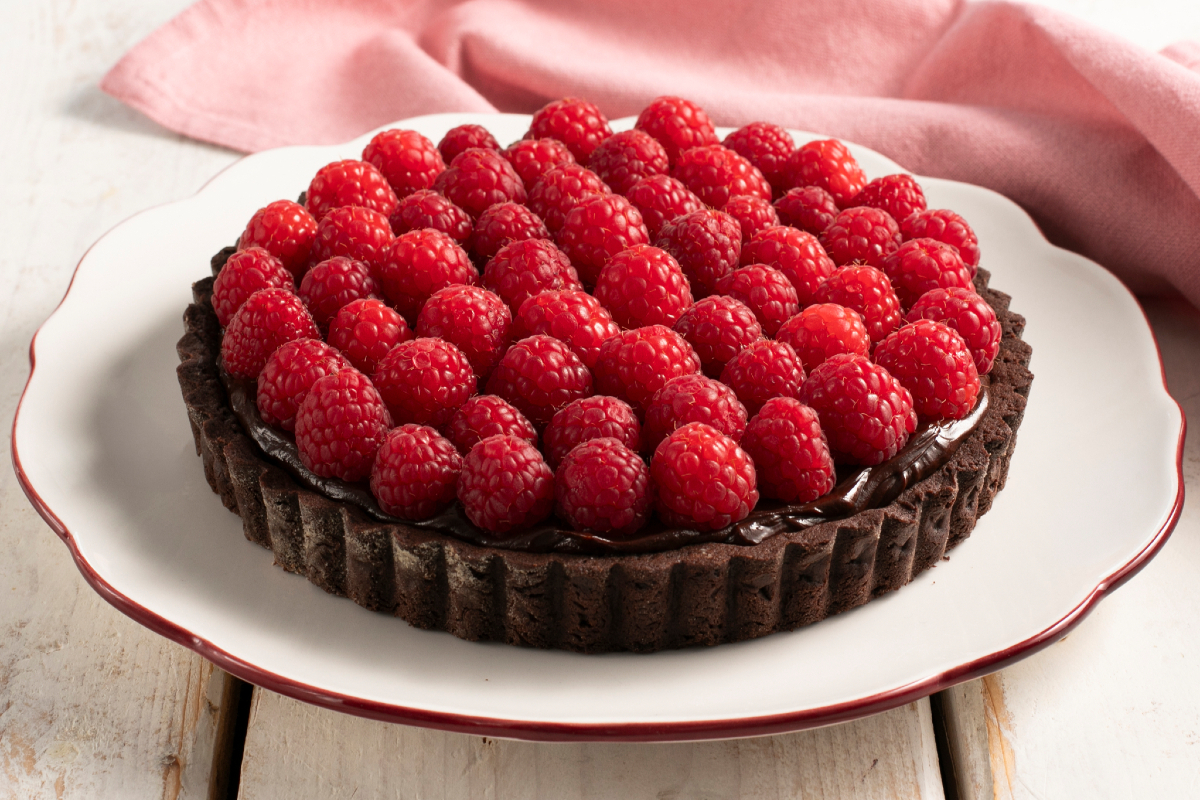 Tarte chocolat-framboise