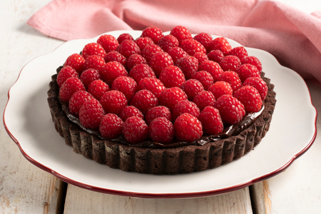 Tarte chocolat-framboise