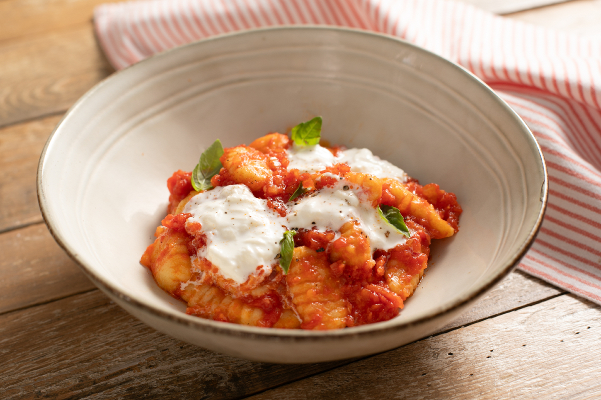 Gnocchis à la tomate et burrata