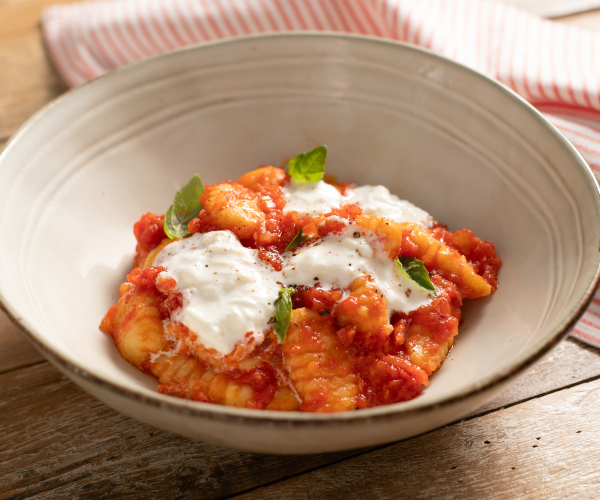 Gnocchis à la tomate et burrata