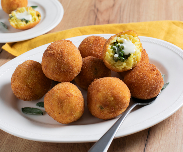 Arancini aux haricots verts et à la fontina