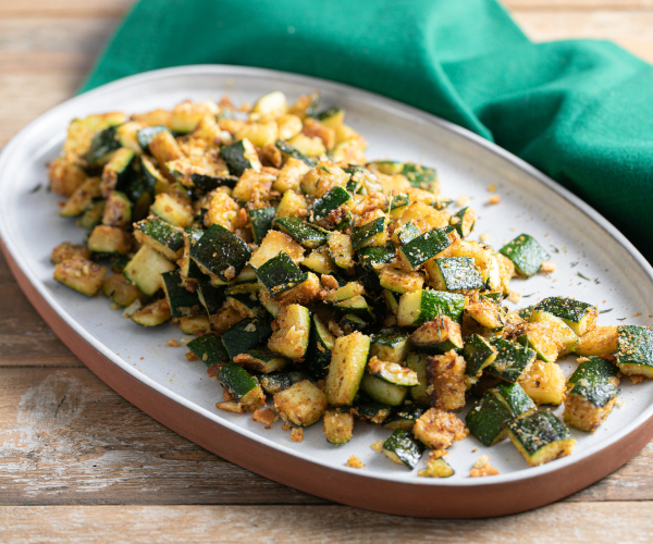 Courgettes gratinées à la poêle