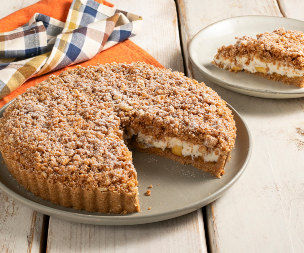 Crumble sans cuisson à la ricotta et aux pêches