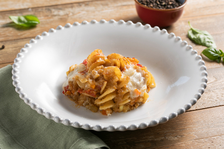 Pâtes gratinées au ragù végétal