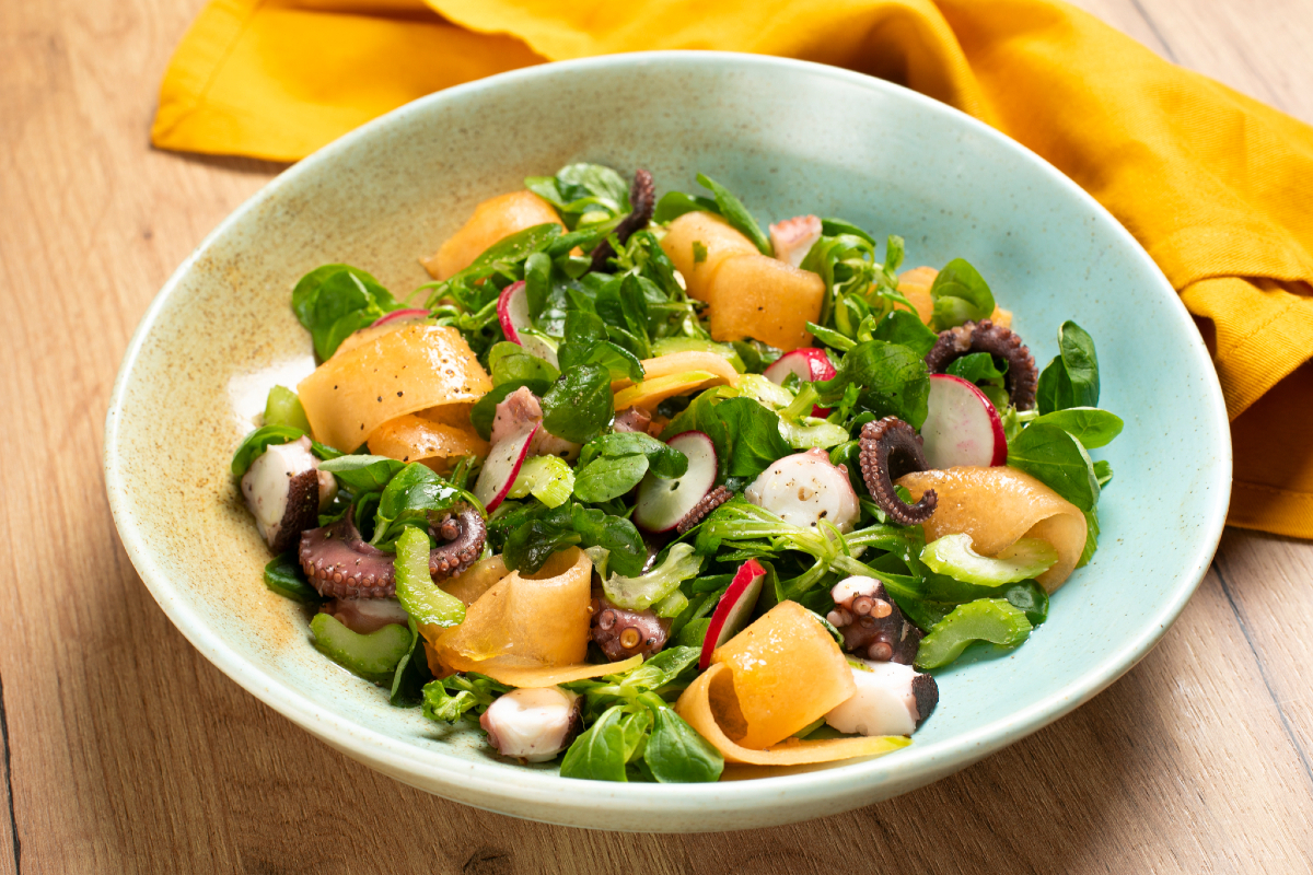 Salade de poulpe et melon