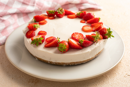 Cheesecake aux fraises sans gélatine