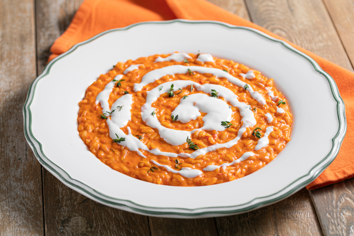 Risotto aux poivrons rouges et robiola