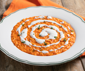 Risotto aux poivrons rouges et robiola