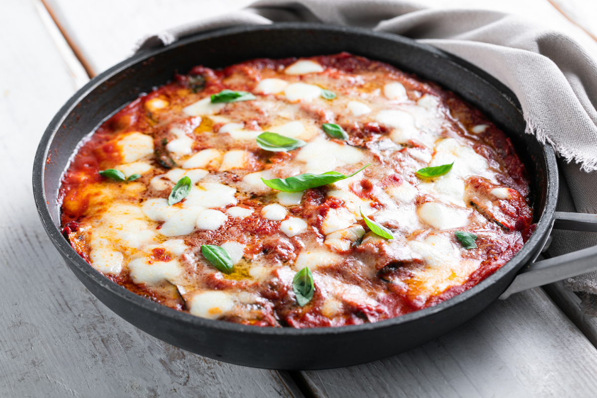 Parmigiana de courgettes à la poêle