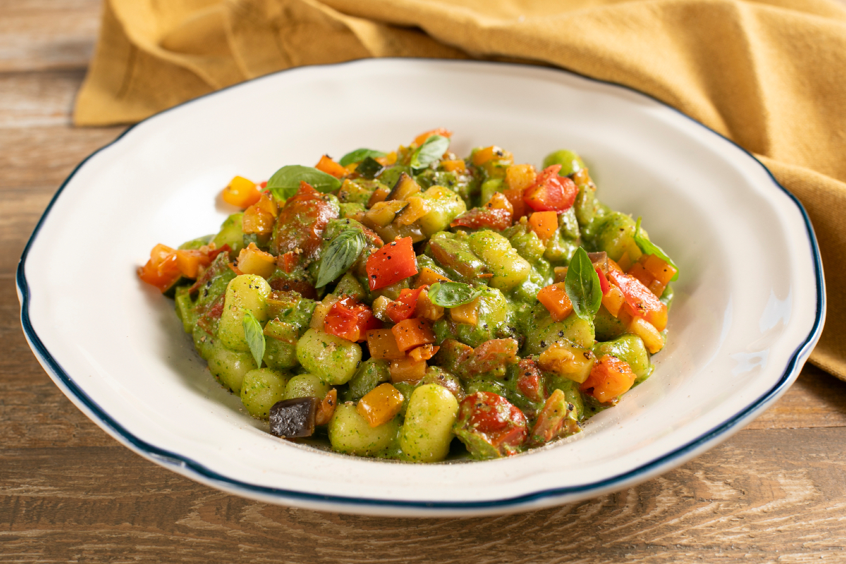 Gnocchetti au pesto de roquette et légumes d'été