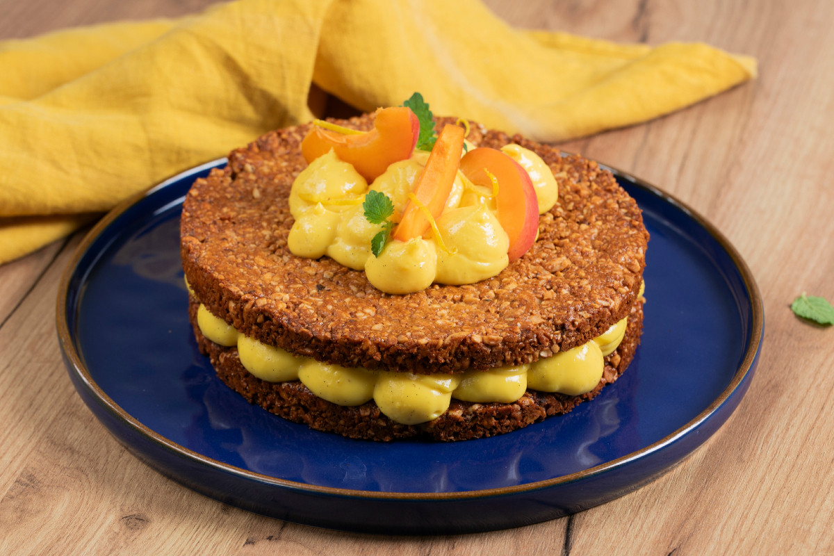 Gâteau aux fruits secs et crème au citron