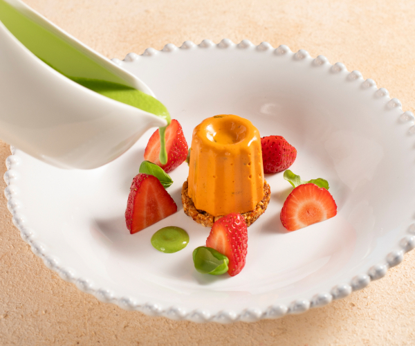 Bavarois végane à la tomate datterino