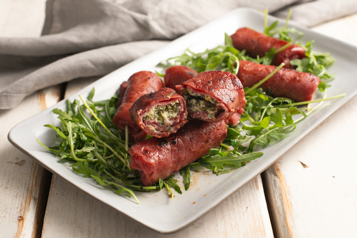 Roulés de carpaccio à la poêle