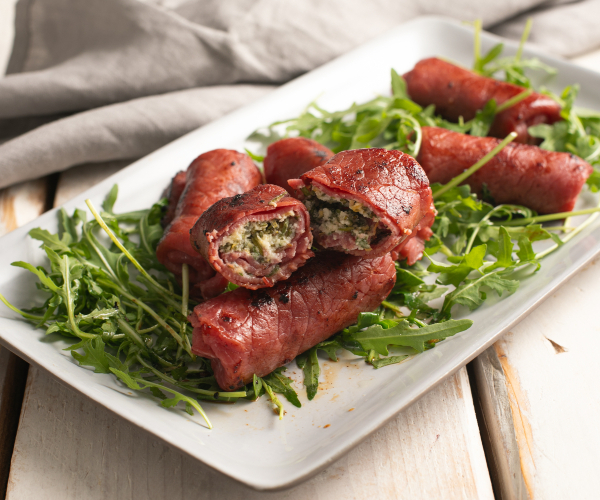 Roulés de carpaccio à la poêle
