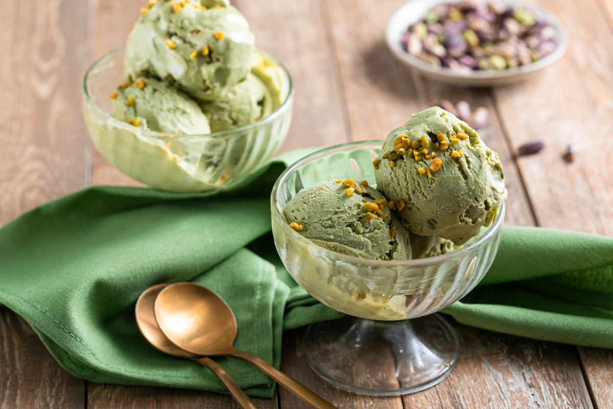 Glace à la pistache salée sans sorbetière