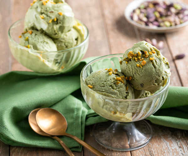 Glace à la pistache salée sans sorbetière