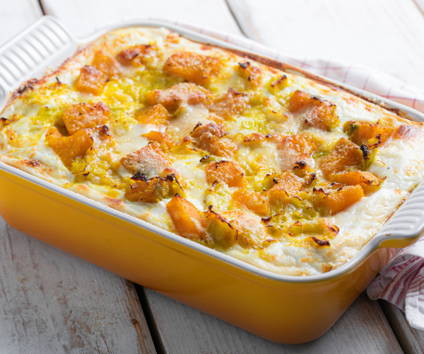 Lasagnes à la courge et aux poireaux