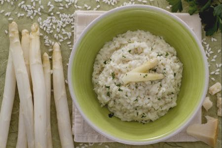 Risotto à la crème d'asperges blanches