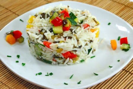 Salade de riz basmati et sauvage aux légumes
