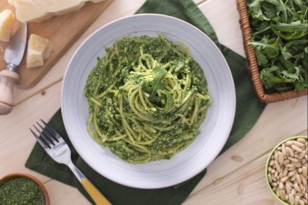 Tonnarelli au pesto de roquette