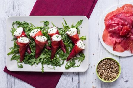Cornets de bresaola et fromage