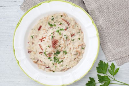 Risotto bière et speck