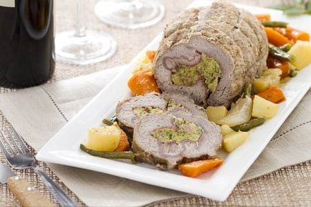 Roulé de veau avec légumes