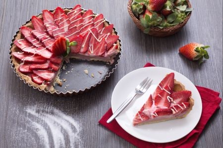 Tarte avec curd aux fraises